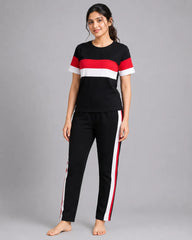Sport Luxe Stripe Tracksuit – Black