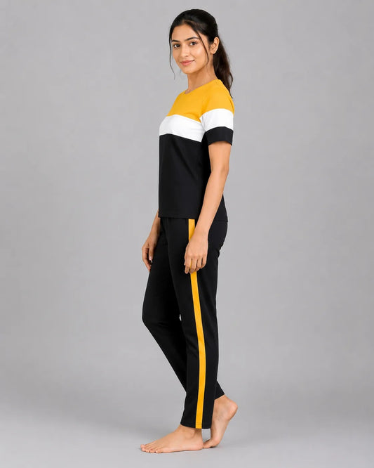 Sport Edge Colorblock Tracksuit – Yellow & Black