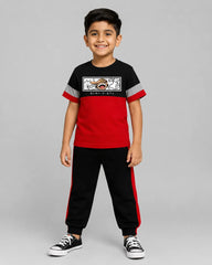 Maroon Panel Pajama Set - Luffy