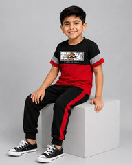 Maroon Panel Pajama Set - Luffy