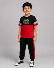 Maroon Panel Pajama Set - Stay True