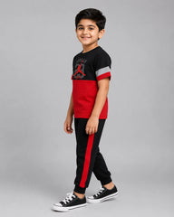 Maroon Panel Pajama Set - J 23
