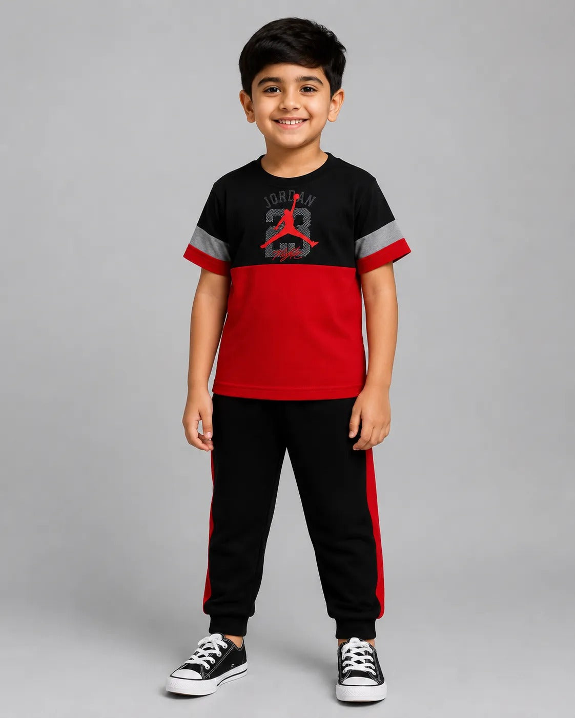 Maroon Panel Pajama Set - J 23