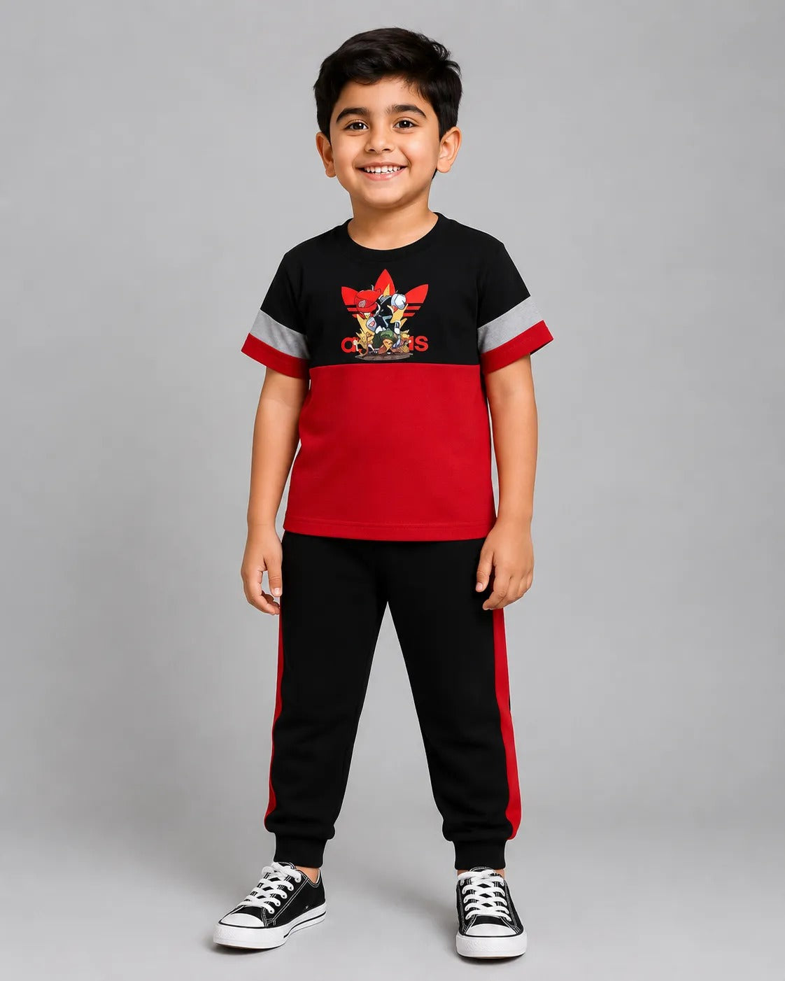 Maroon Panel Pajama Set - Adidas