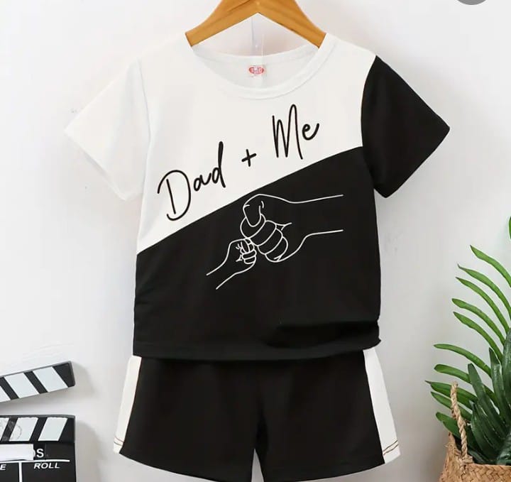 Daddy & Me Print T-Shirt & Shorts Set