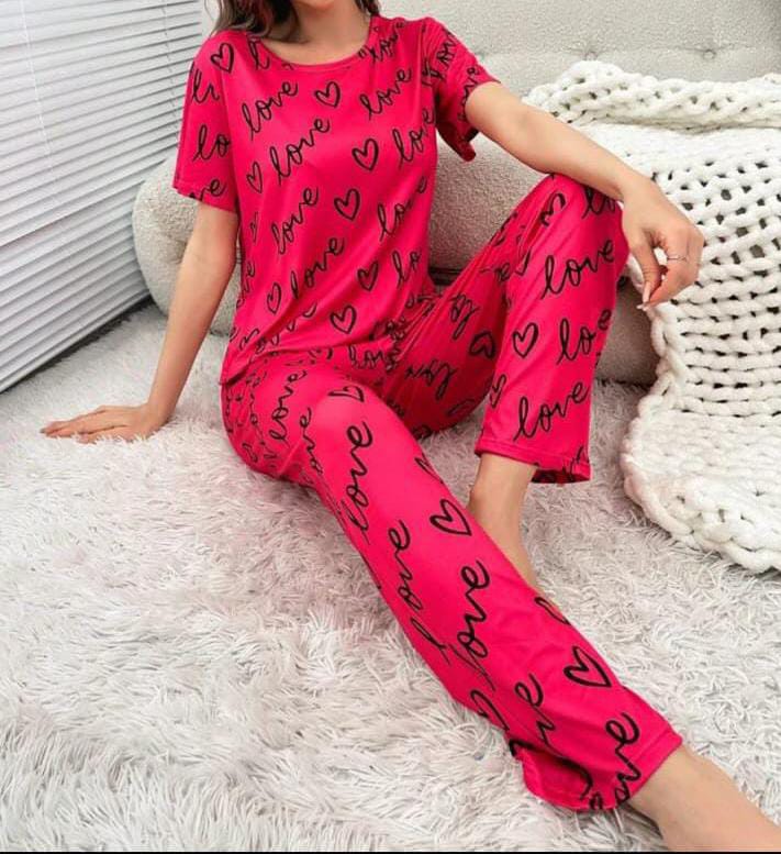 Red Love Woman Pajama Set