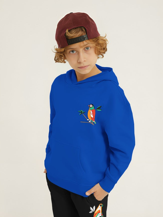 Parrot Printed Kids Hoodie Set