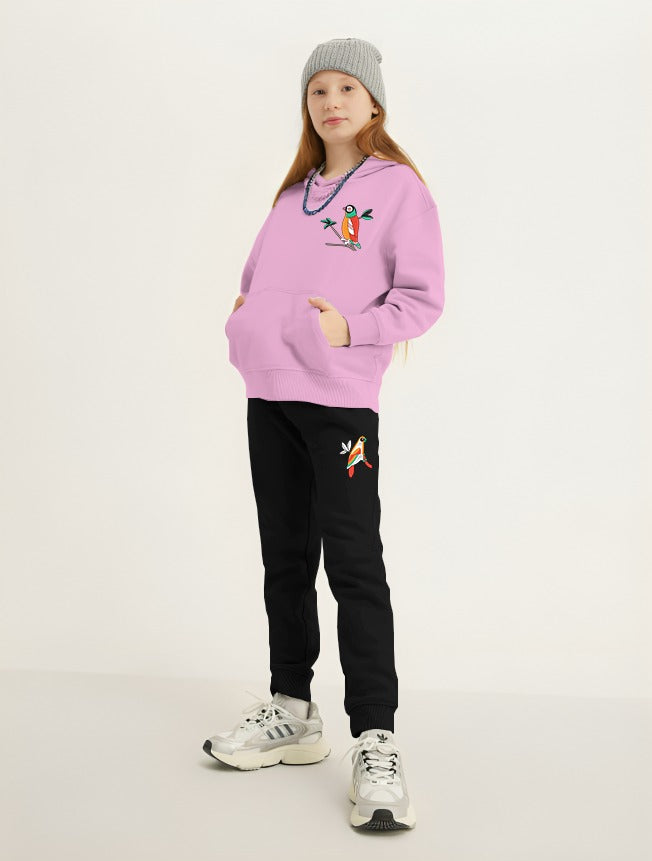 Parrot Printed Kids Hoodie Set