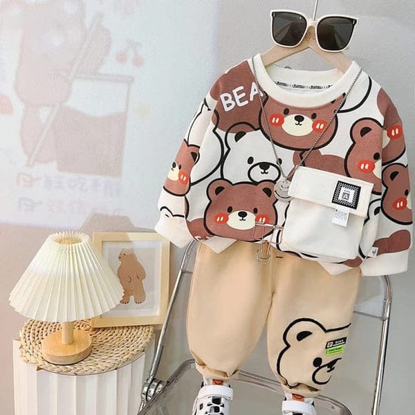 Bunny Bear Kids Sweatshirt & Pant - yellow