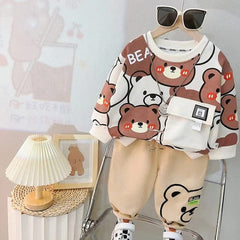 Bunny Bear Kids Sweatshirt & Pant - yellow