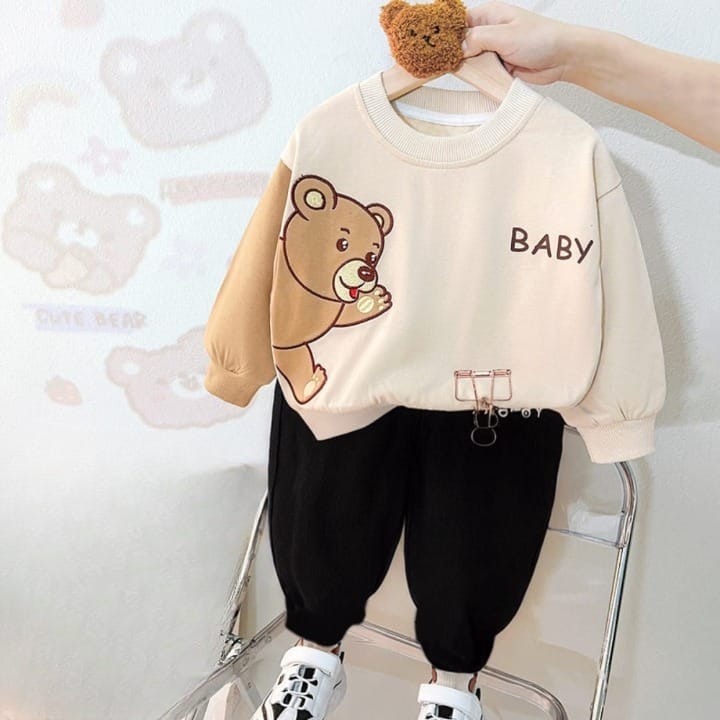 Baby Bear Printed Sweatshirt Set