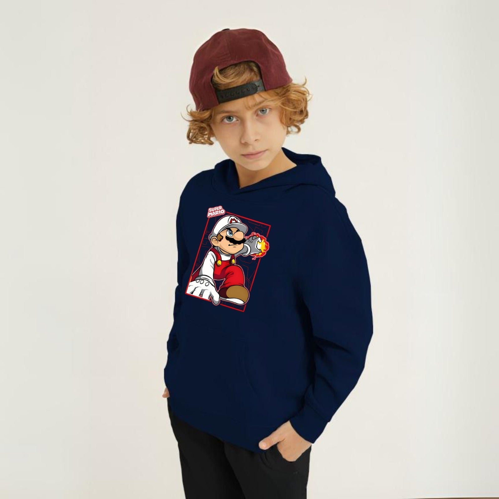 Super Mario Printed Kids Hoodie Set