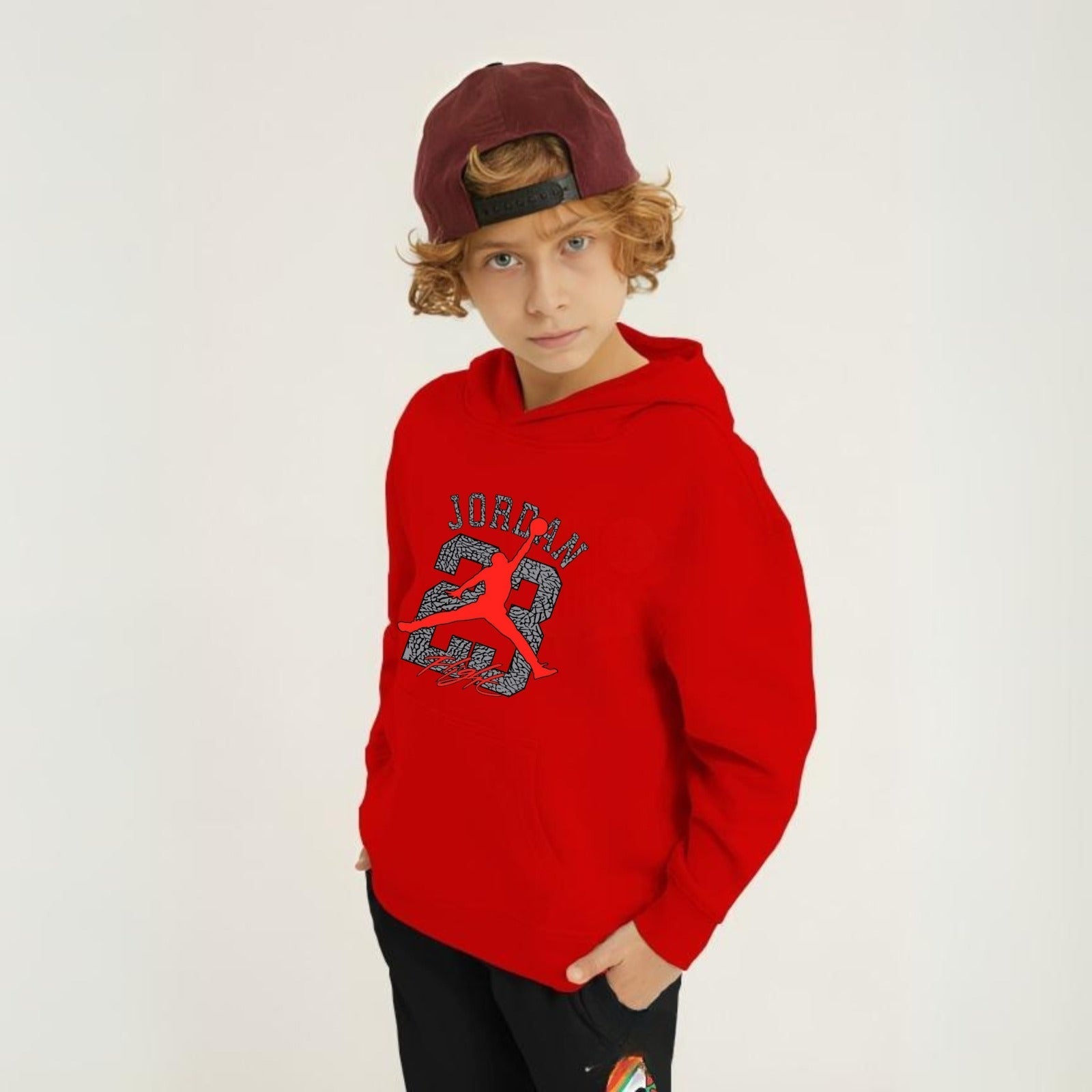 J 23 Printed Kids Hoodie Set