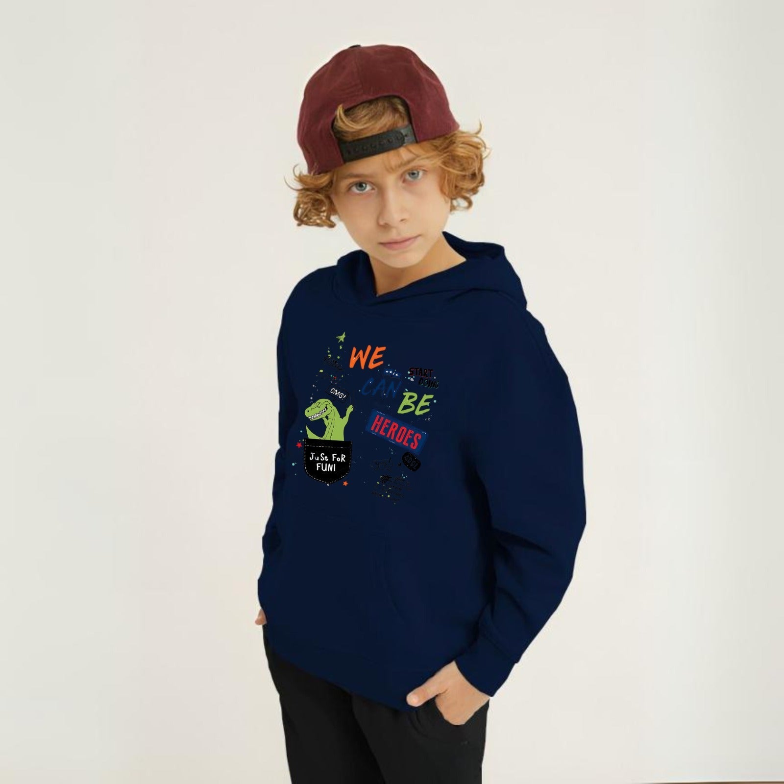 We Can Be Heroes Printed Kids Hoodie Set