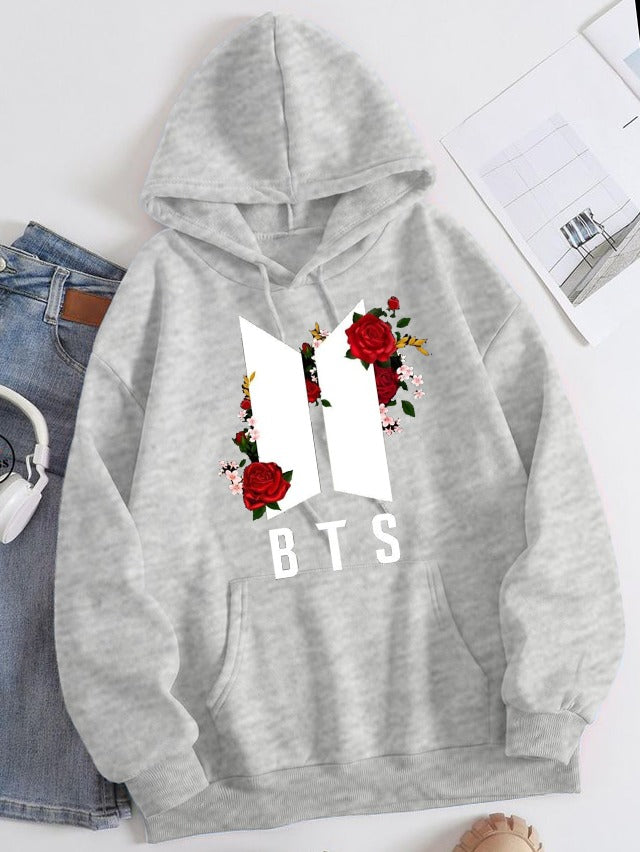 Flower BTS Printed Hoodie