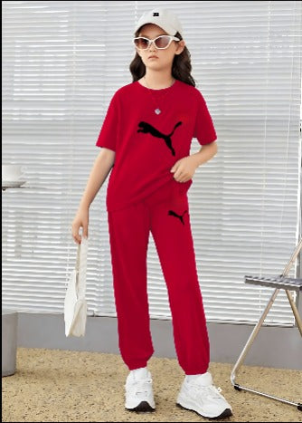 Kids Matching Set | Leopard - Red