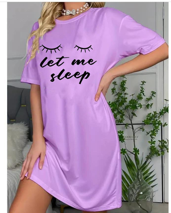 Let Me Sleep Printed Long Shirt