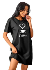 Coffee Love Printed Long Shirt