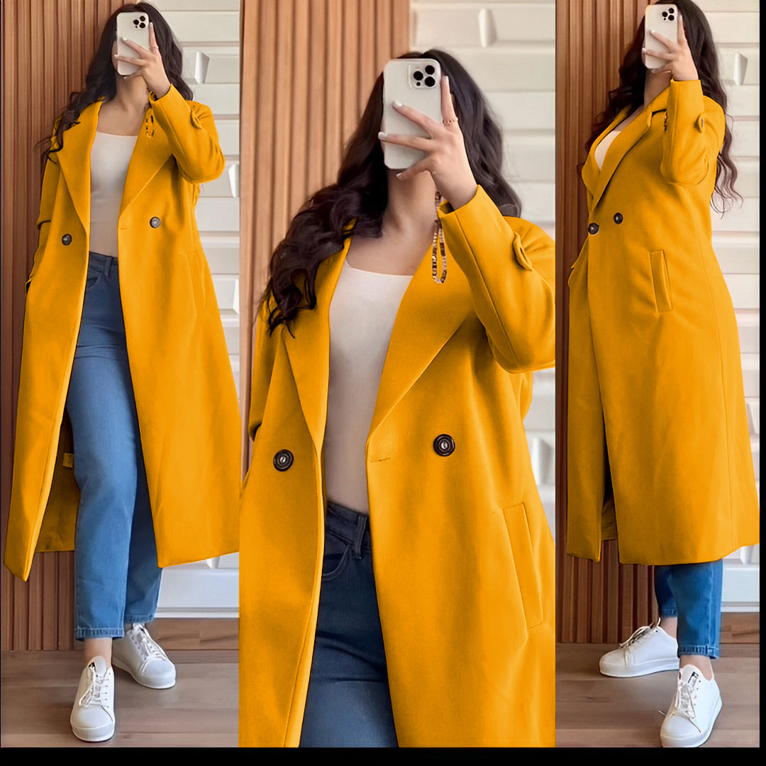 Winter Lapel Long Coat or Women