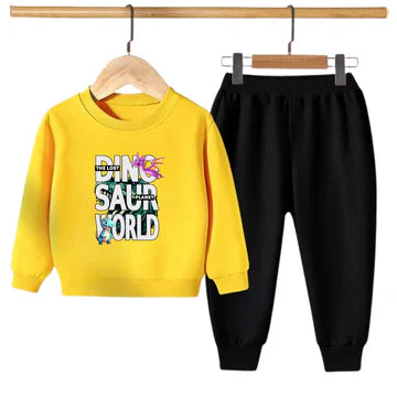 Kids Winter Sweat Shirt Set | Dinosaur World Printed