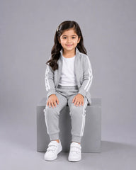 Kids Winter Stripe Tracksuit - Grey