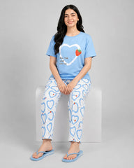 Azure Hearts Pajama Set