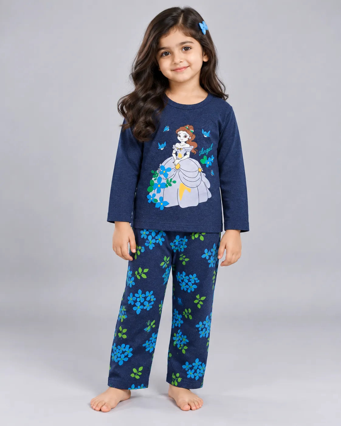 Little Angel Princess Pajama Set -Navy Blue