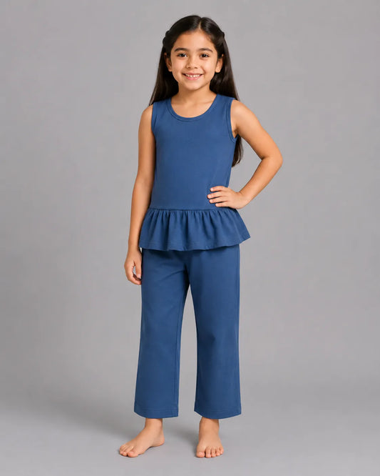 Plain Bloom Sando Set - Navy Blue