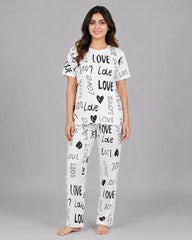 White Pure Love Pajama Set