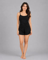 Women 2 Piece Cami Set - Black