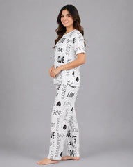 White Pure Love Pajama Set