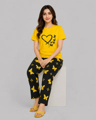 Yellow Butterfly Pajama Set