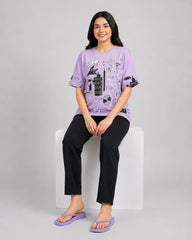 Funky Style T-Shirt & Trouser | Purple
