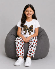 Leopard Bow Pajama set