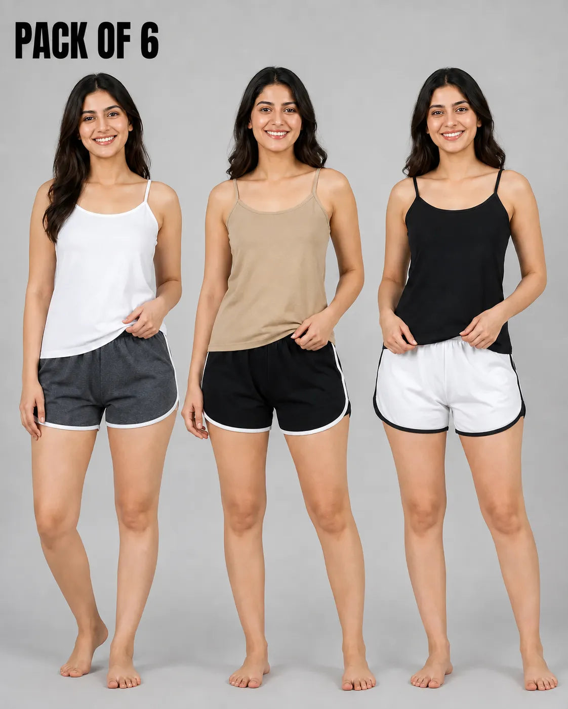 Pack Of 6 Women Inner Wears | Camisole & Boxer