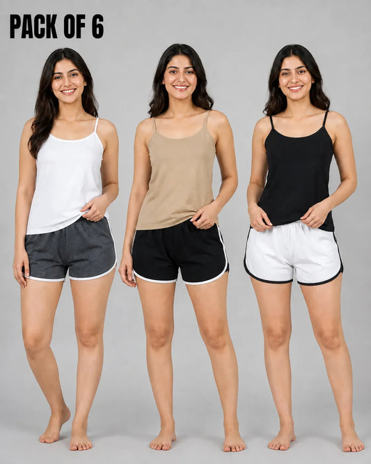 Pack Of 6 Women Inner Wears | Camisole & Boxer