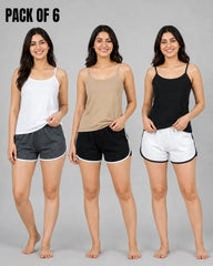 Pack Of 6 Women Inner Wears | Camisole & Boxer