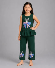 Bunny Bloom Sando Set - Dark Green