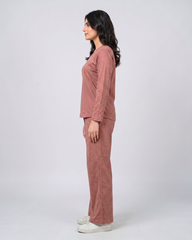 Women V Neck Lounge Wear - Rusty