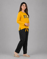 Women Premium 2 Piece Lounge Set | BTS - Yellow & Grey