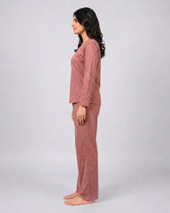 Women V Neck Lounge Wear - Rusty