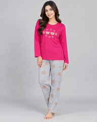 Teddy Heart Sleep Set - Pink