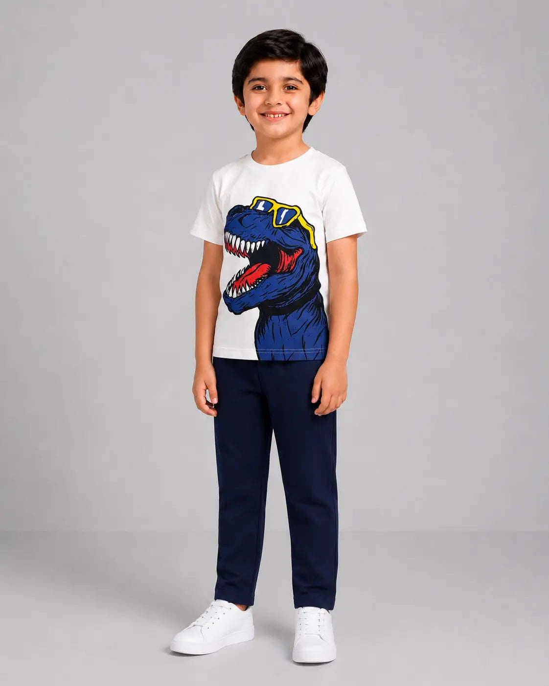 Cool Dino Pajama Set - Navy Blue