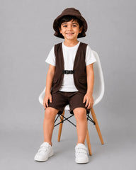 Little Explorer Short Set - Dark Brown