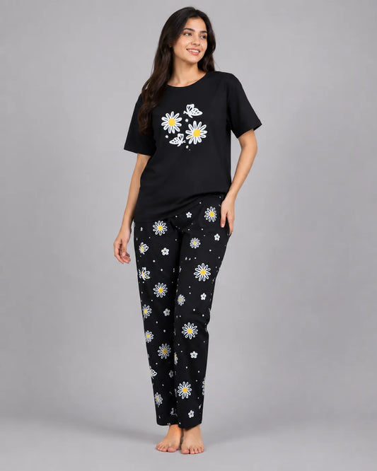 Black Garden Pajama Set
