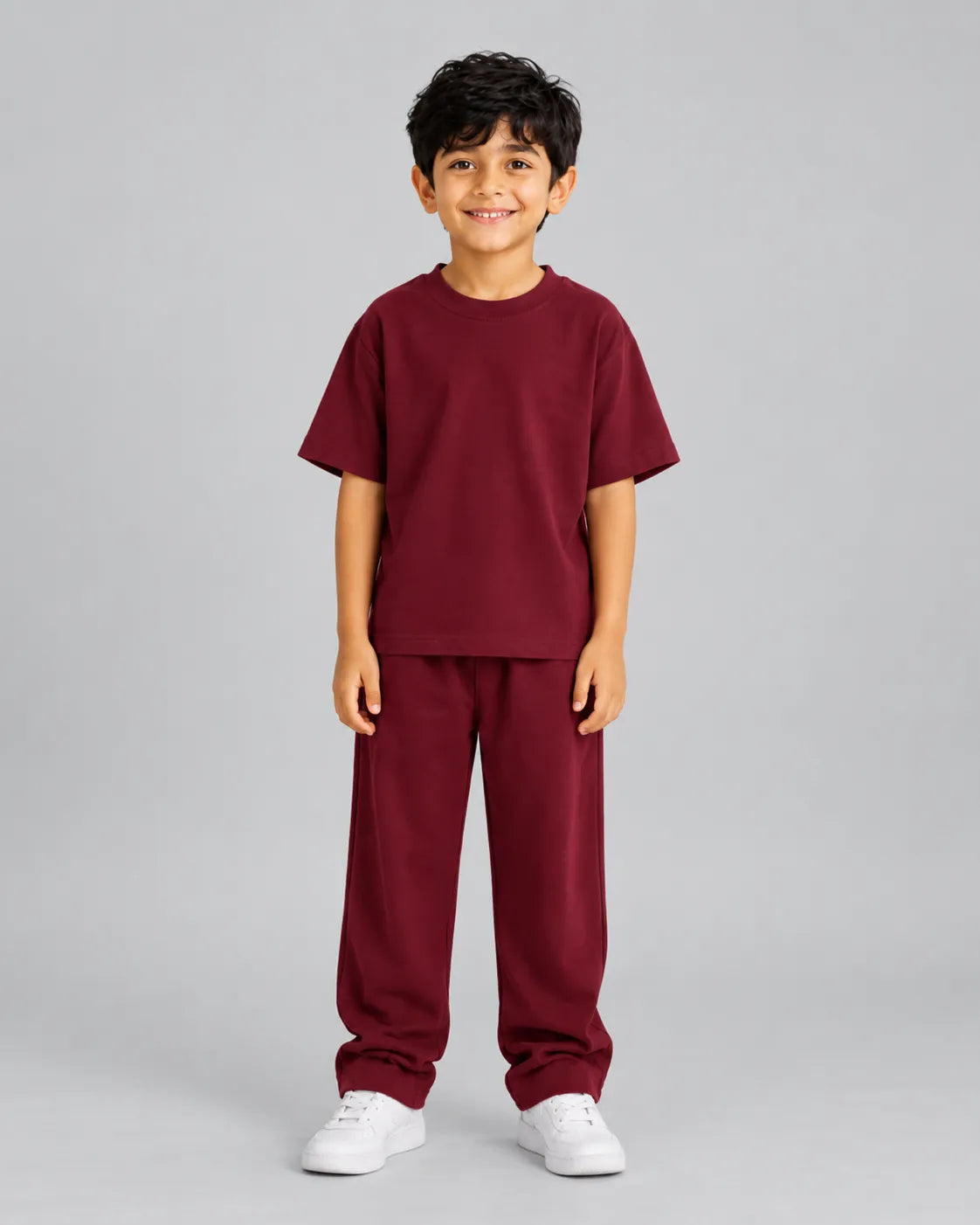 Drop Shoulder Co-Ord Set - Maroon