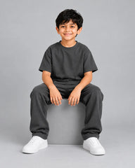 Drop Shoulder Co-Ord Set - Dark Grey
