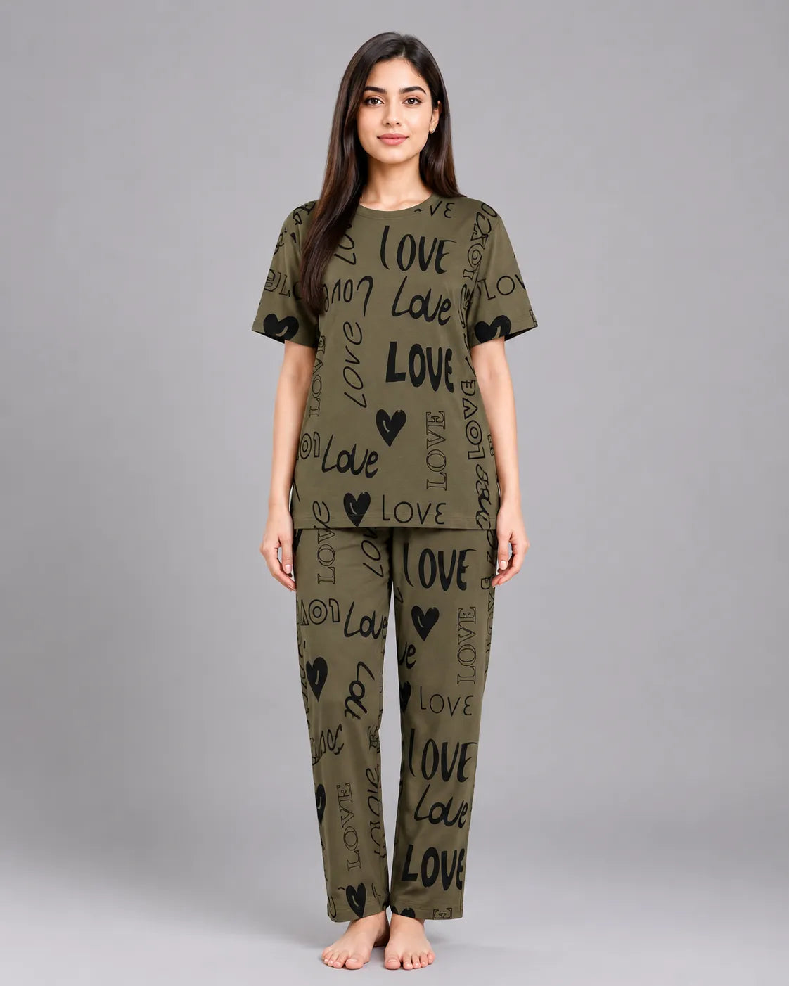 Moss Green Pure Love Pajama Set