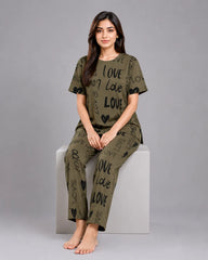 Moss Green Pure Love Pajama Set