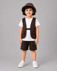 Little Explorer Short Set - Dark Brown